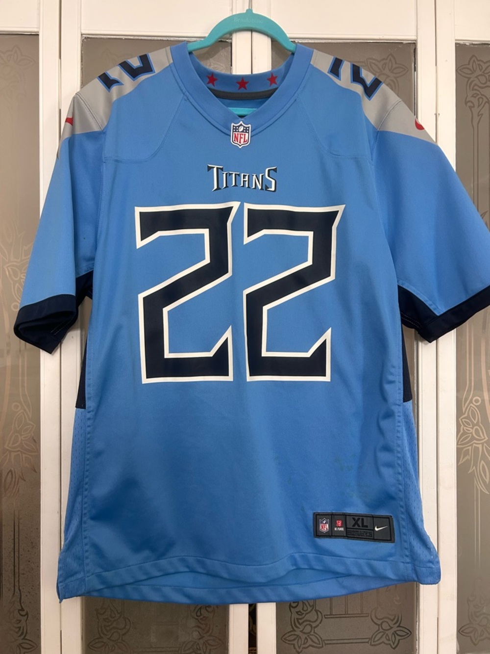 Tennessee Titans #22 NFL On Field Jersey in Light Blue XL